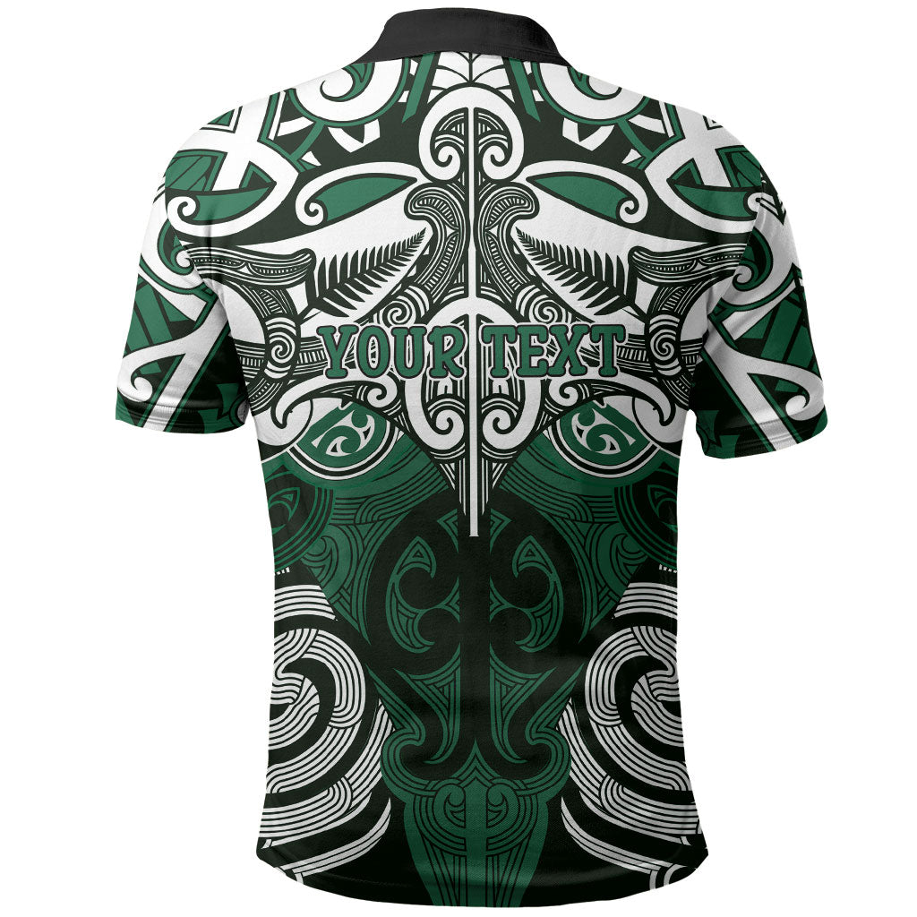 Personalised Maori Ngai Tahu Polo Shirt Silver Fern Kowhaiwhai Art