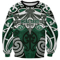 Personalised Maori Ngai Tahu Sweatshirt Silver Fern Kowhaiwhai Art