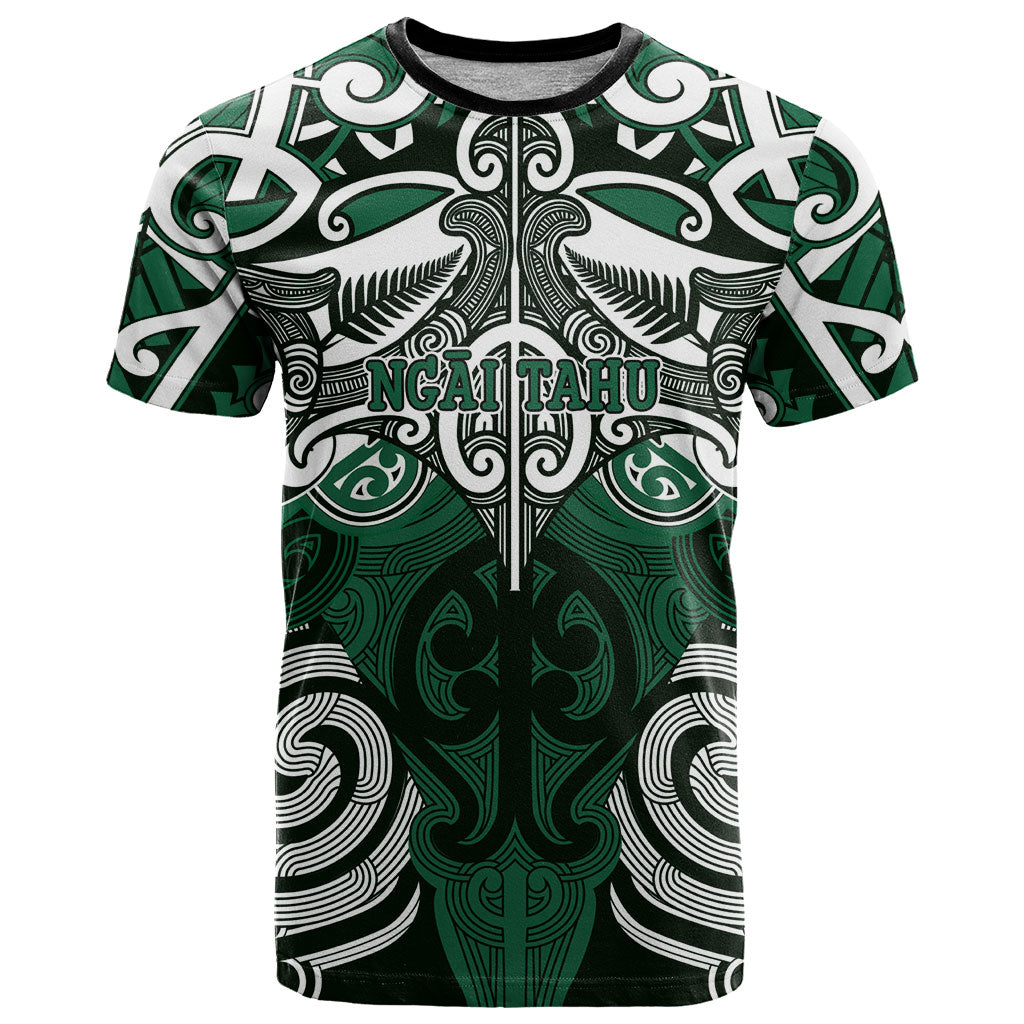 Personalised Maori Ngai Tahu T Shirt Silver Fern Kowhaiwhai Art
