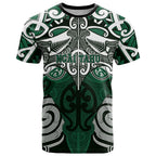 Personalised Maori Ngai Tahu T Shirt Silver Fern Kowhaiwhai Art