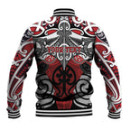 Personalised Maori Ngapuhi Baseball Jacket Silver Fern Kowhaiwhai Art