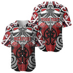 Personalised Maori Ngapuhi Baseball Jersey Silver Fern Kowhaiwhai Art