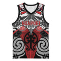 Personalised Maori Ngapuhi Basketball Jersey Silver Fern Kowhaiwhai Art