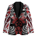 Personalised Maori Ngapuhi Blazer Silver Fern Kowhaiwhai Art