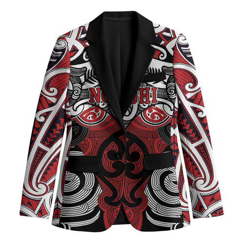 Personalised Maori Ngapuhi Blazer Silver Fern Kowhaiwhai Art