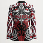 Personalised Maori Ngapuhi Blazer Silver Fern Kowhaiwhai Art