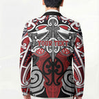 Personalised Maori Ngapuhi Blazer Silver Fern Kowhaiwhai Art
