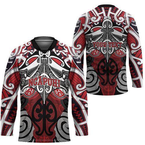 Personalised Maori Ngapuhi Hockey Jersey Silver Fern Kowhaiwhai Art
