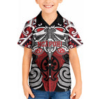 Personalised Maori Ngapuhi Kid Hawaiian Shirt Silver Fern Kowhaiwhai Art