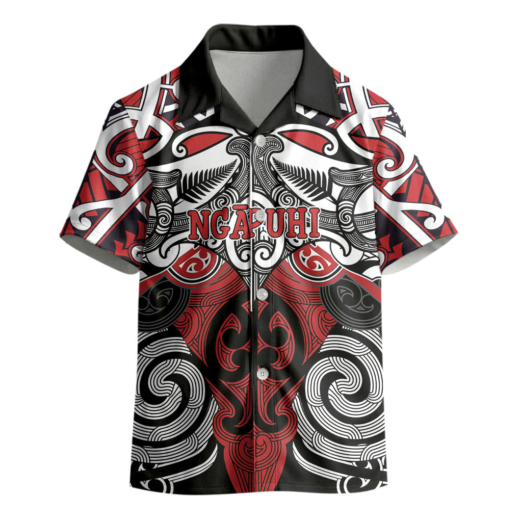 Personalised Maori Ngapuhi Kid Hawaiian Shirt Silver Fern Kowhaiwhai Art