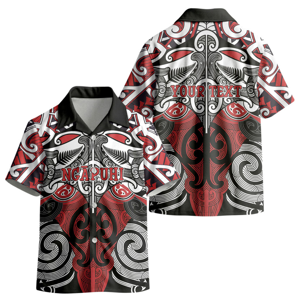 Personalised Maori Ngapuhi Kid Hawaiian Shirt Silver Fern Kowhaiwhai Art