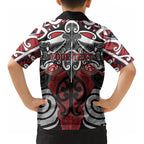 Personalised Maori Ngapuhi Kid Hawaiian Shirt Silver Fern Kowhaiwhai Art