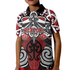 Personalised Maori Ngapuhi Kid Polo Shirt Silver Fern Kowhaiwhai Art