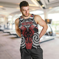 Personalised Maori Ngapuhi Men Tank Top Silver Fern Kowhaiwhai Art