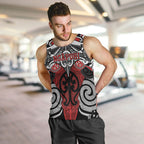 Personalised Maori Ngapuhi Men Tank Top Silver Fern Kowhaiwhai Art