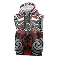 Personalised Maori Ngapuhi Sleeveless Hoodie Silver Fern Kowhaiwhai Art