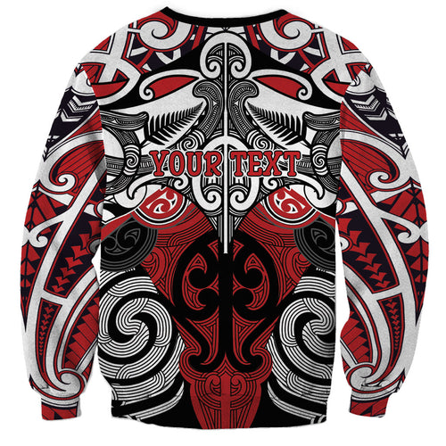 Personalised Maori Ngapuhi Sweatshirt Silver Fern Kowhaiwhai Art