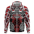 Personalised Maori Ngapuhi Zip Hoodie Silver Fern Kowhaiwhai Art