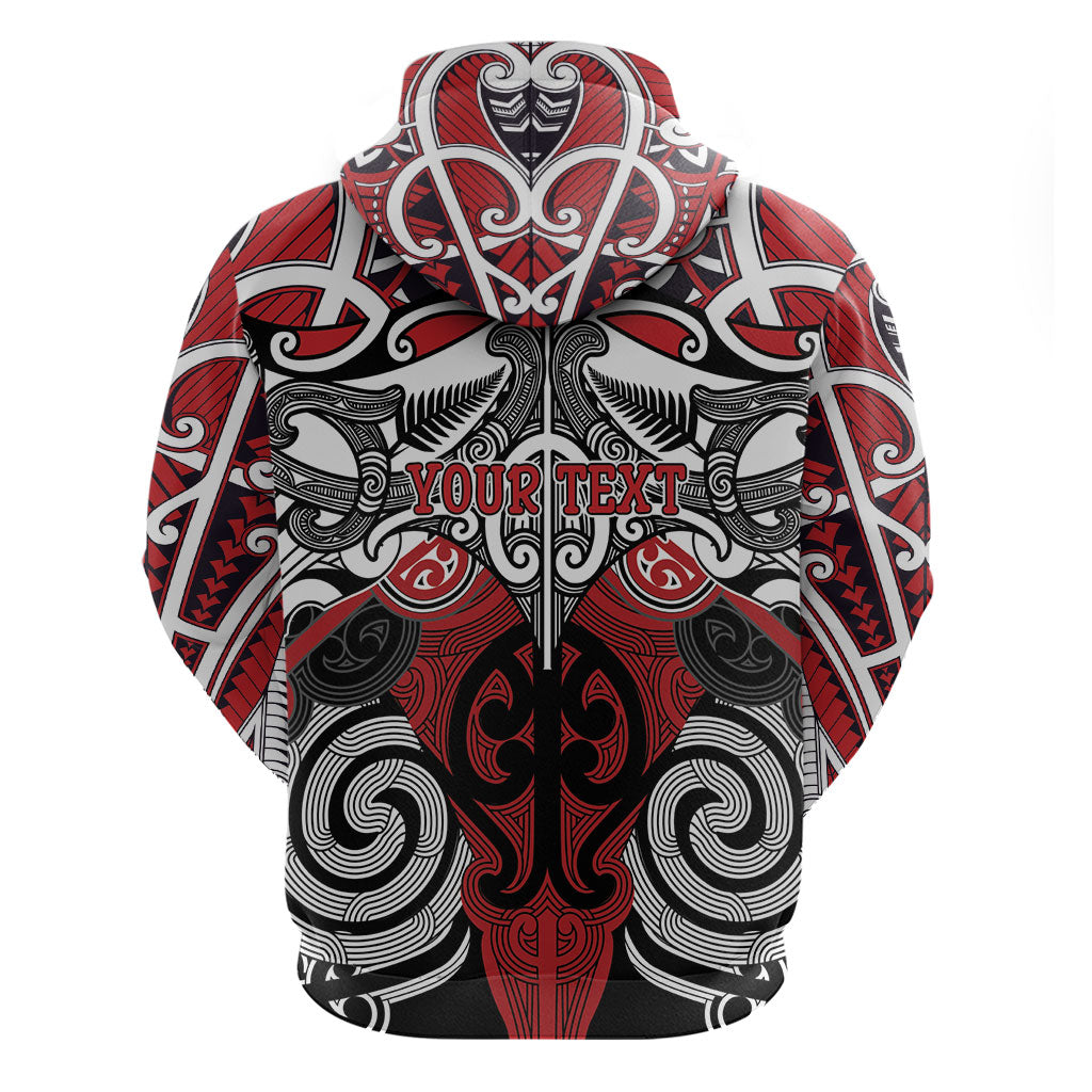 Personalised Maori Ngapuhi Zip Hoodie Silver Fern Kowhaiwhai Art