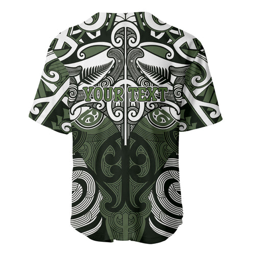 Personalised Maori Ngati Awa Baseball Jersey Silver Fern Kowhaiwhai Art