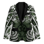 Personalised Maori Ngati Awa Blazer Silver Fern Kowhaiwhai Art
