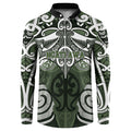 Personalised Maori Ngati Awa Button Sweatshirt Silver Fern Kowhaiwhai Art