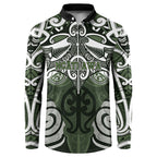 Personalised Maori Ngati Awa Button Sweatshirt Silver Fern Kowhaiwhai Art