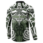 Personalised Maori Ngati Awa Button Sweatshirt Silver Fern Kowhaiwhai Art