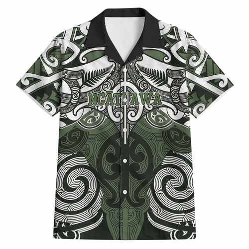Personalised Maori Ngati Awa Hawaiian Shirt Silver Fern Kowhaiwhai Art