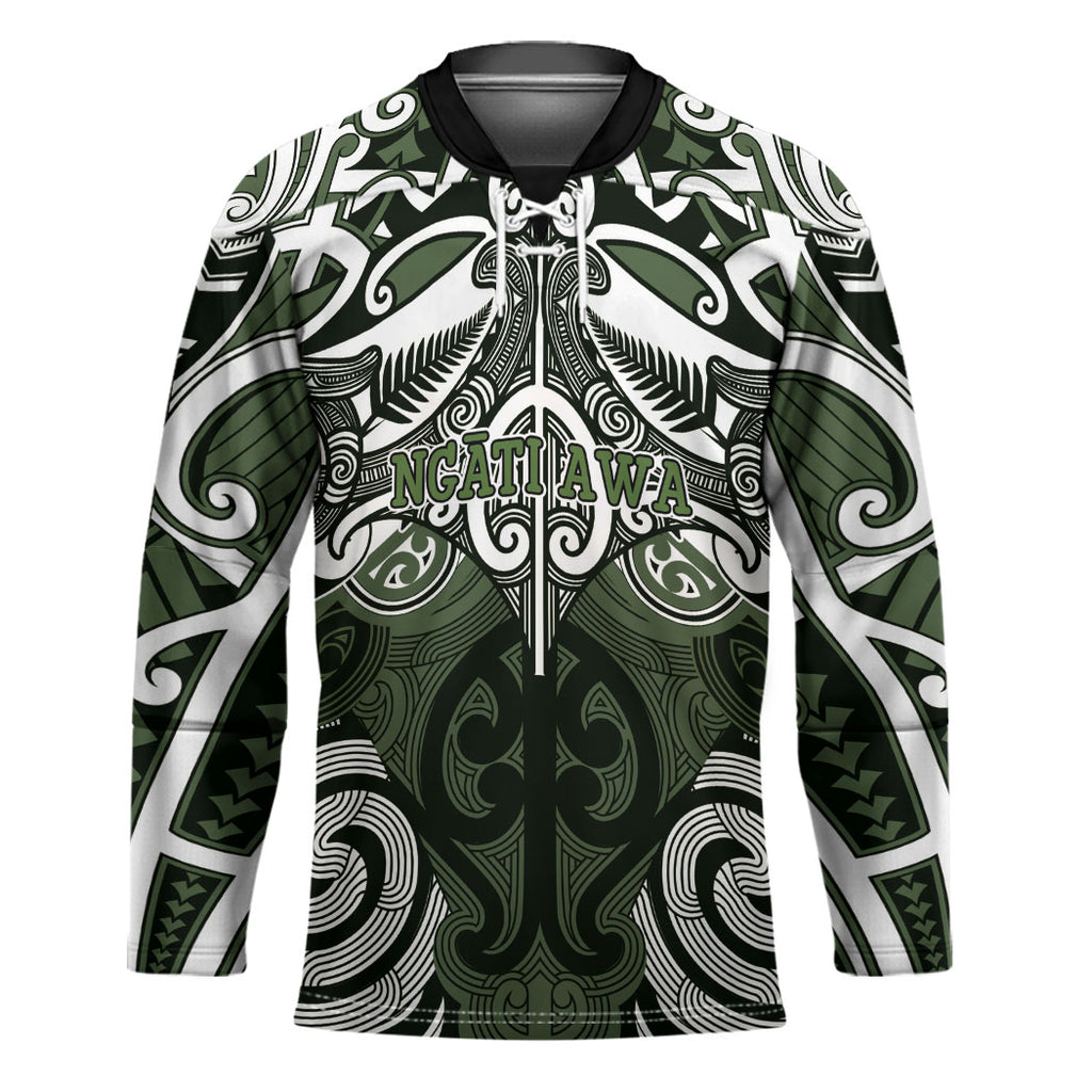 Personalised Maori Ngati Awa Hockey Jersey Silver Fern Kowhaiwhai Art