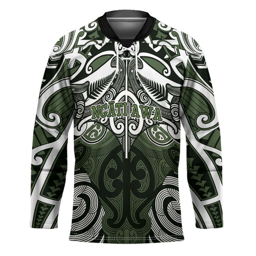 Personalised Maori Ngati Awa Hockey Jersey Silver Fern Kowhaiwhai Art