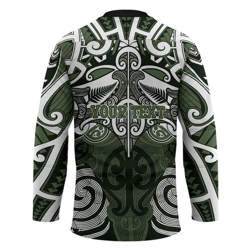 Personalised Maori Ngati Awa Hockey Jersey Silver Fern Kowhaiwhai Art