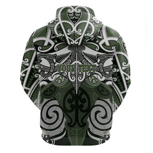 Personalised Maori Ngati Awa Hoodie Silver Fern Kowhaiwhai Art