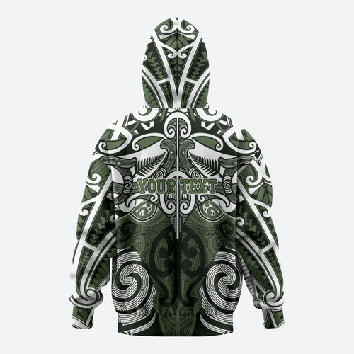 Personalised Maori Ngati Awa Hoodie Silver Fern Kowhaiwhai Art