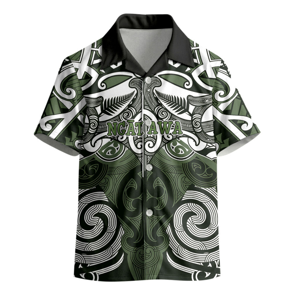 Personalised Maori Ngati Awa Kid Hawaiian Shirt Silver Fern Kowhaiwhai Art
