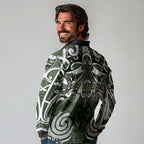 Personalised Maori Ngati Awa Long Sleeve Polo Shirt Silver Fern Kowhaiwhai Art