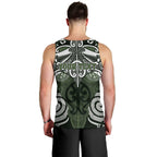 Personalised Maori Ngati Awa Men Tank Top Silver Fern Kowhaiwhai Art
