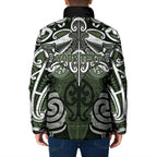 Personalised Maori Ngati Awa Padded Jacket Silver Fern Kowhaiwhai Art