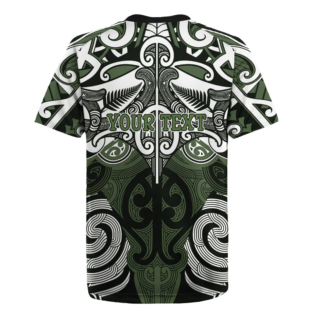 Personalised Maori Ngati Awa Rugby Jersey Silver Fern Kowhaiwhai Art