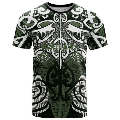 Personalised Maori Ngati Awa T Shirt Silver Fern Kowhaiwhai Art