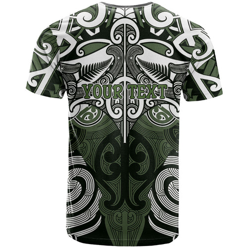 Personalised Maori Ngati Awa T Shirt Silver Fern Kowhaiwhai Art