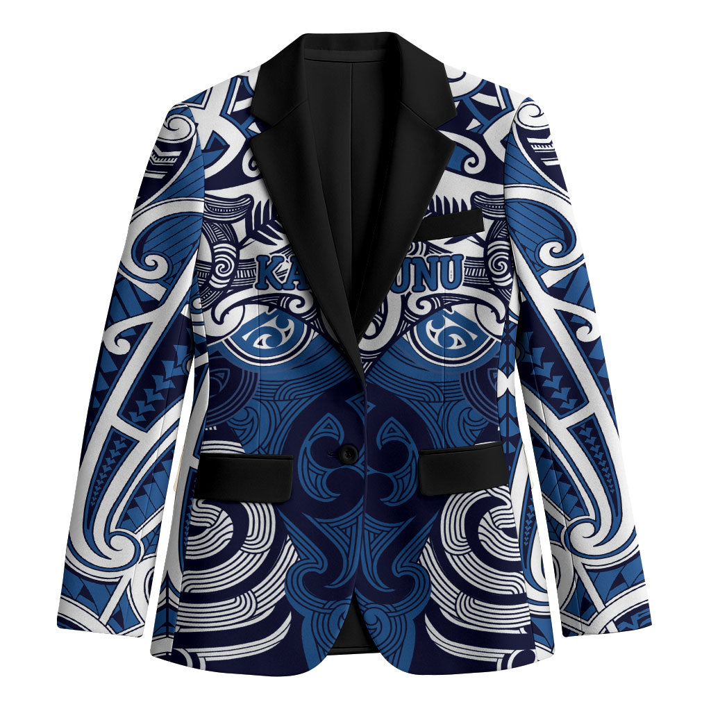 Personalised Maori Ngati Kahungunu Blazer Silver Fern Kowhaiwhai Art
