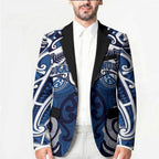Personalised Maori Ngati Kahungunu Blazer Silver Fern Kowhaiwhai Art