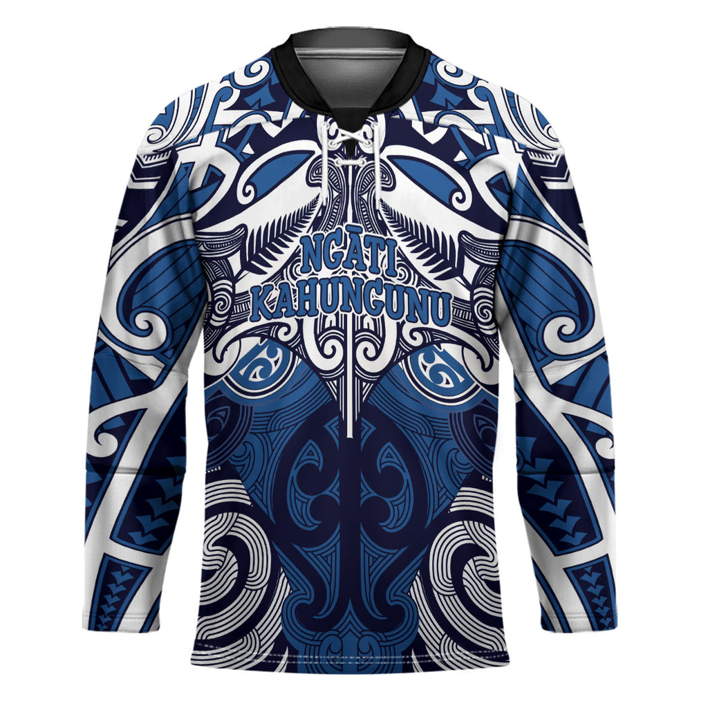 Personalised Maori Ngati Kahungunu Hockey Jersey Silver Fern Kowhaiwhai Art