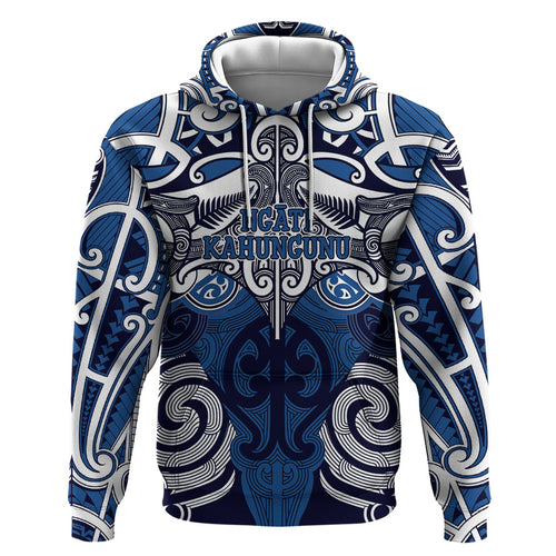 Personalised Maori Ngati Kahungunu Hoodie Silver Fern Kowhaiwhai Art