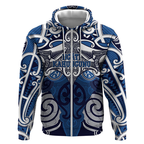 Personalised Maori Ngati Kahungunu Hoodie Silver Fern Kowhaiwhai Art