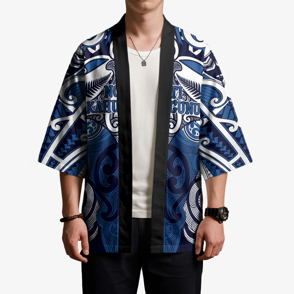 Personalised Maori Ngati Kahungunu Kimono Silver Fern Kowhaiwhai Art