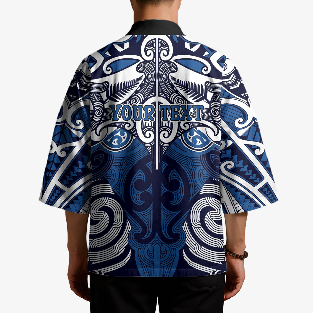 Personalised Maori Ngati Kahungunu Kimono Silver Fern Kowhaiwhai Art