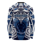 Personalised Maori Ngati Kahungunu Long Sleeve Shirt Silver Fern Kowhaiwhai Art