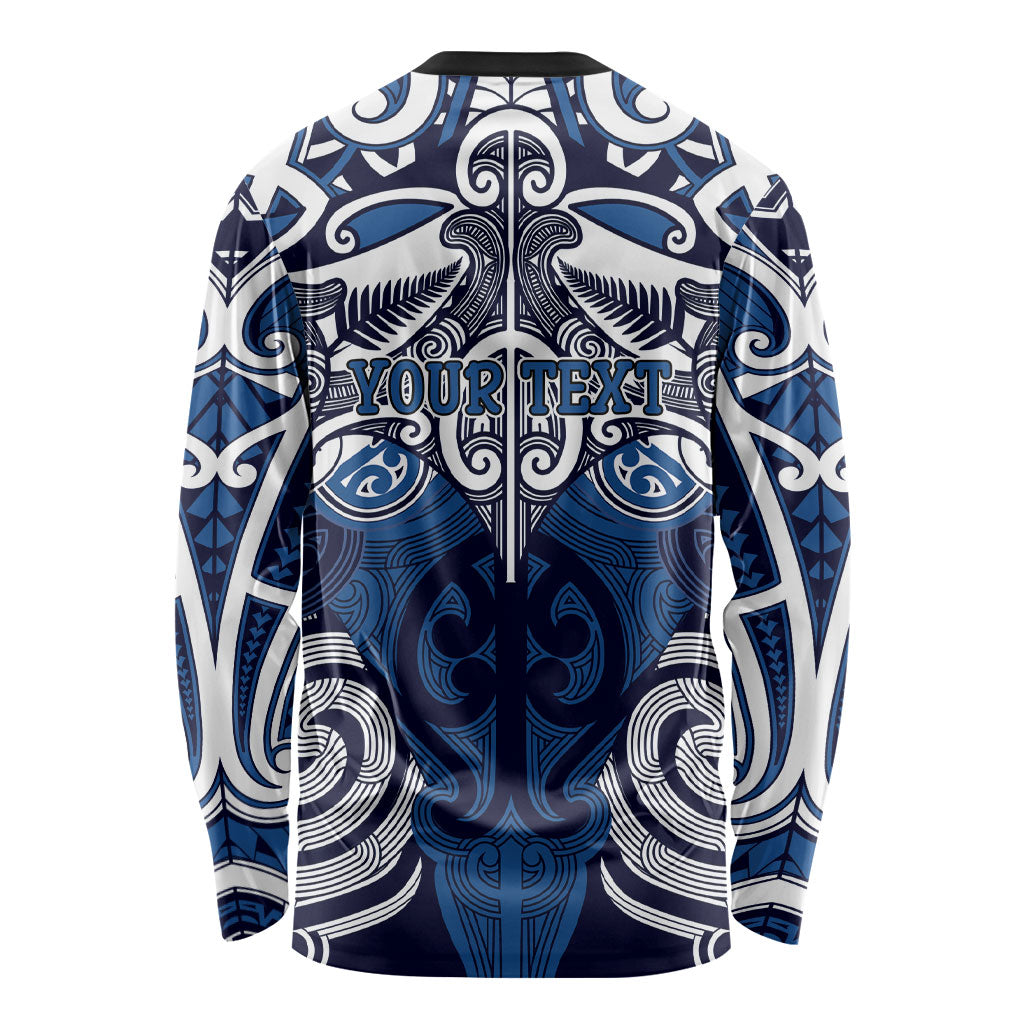 Personalised Maori Ngati Kahungunu Long Sleeve Shirt Silver Fern Kowhaiwhai Art